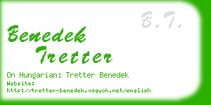 benedek tretter business card
